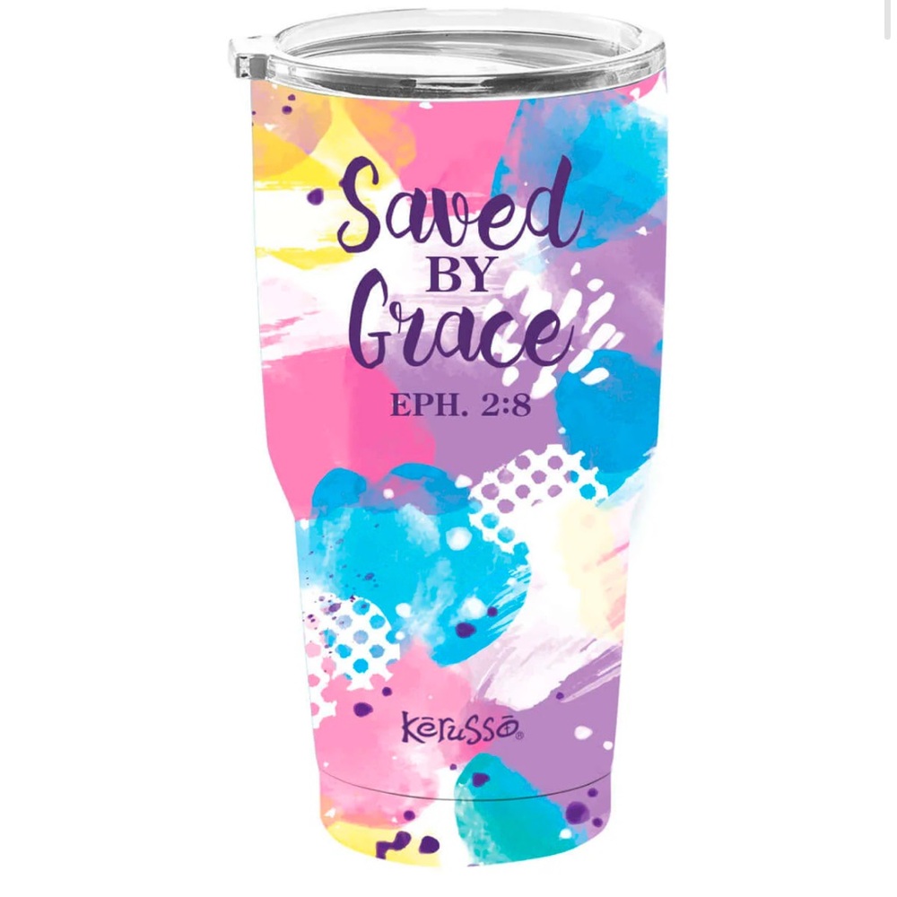 Kerusso 30 oz Stainless Steel Tumbler - "Saved By Grace"